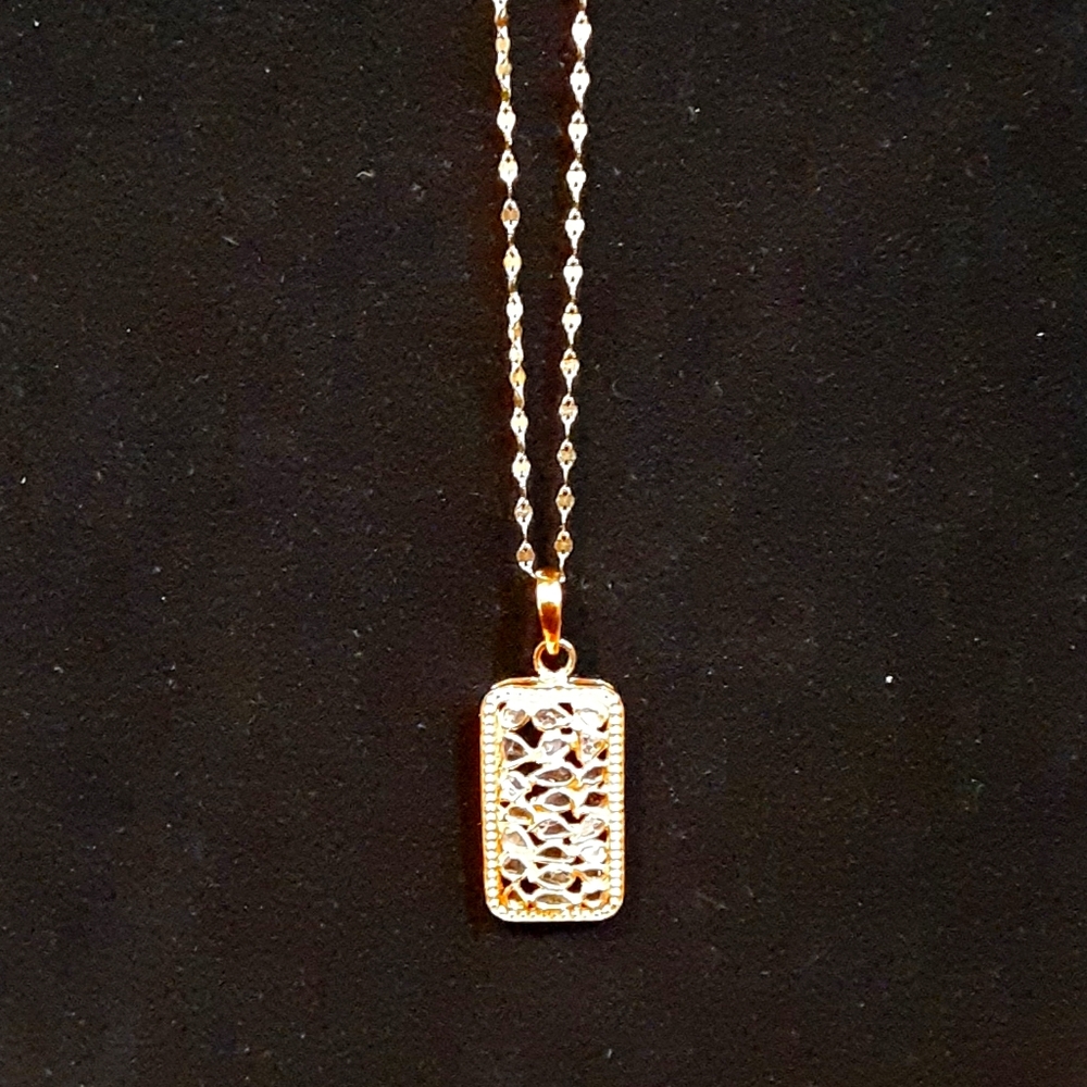 Polki pendant 14kg & 10kyg chain